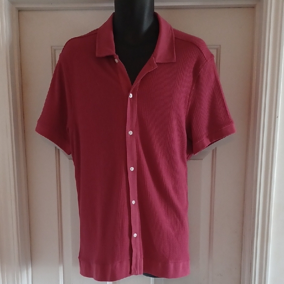 Alfani Casual Red Button Down Shirt - Picture 2 of 7